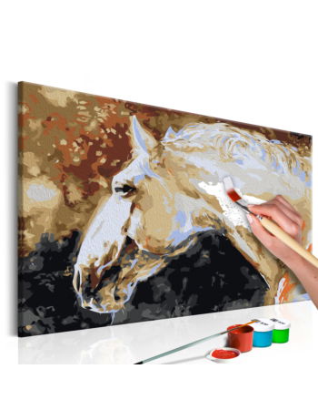 Πινακας Αυτοζωγραφικης - White Horse 60x40cm