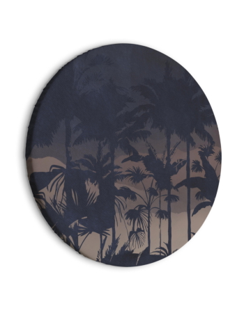 Στρογγυλος Πινακας - Evening In An Exotic Forest - Tropical Greenery Under The Cover Of Night Against The Backdrop Of Mountainous Terrain/jungle At Night 40x40cm