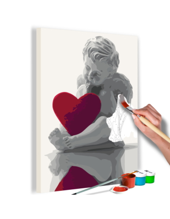 Πινακας Αυτοζωγραφικης - Angel red Heart 40x60cm