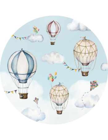 Balloons Bonanza Ταπετσαρια Τοιχου Γαλαζιο Στρογγυλη Διαφορα Μεγεθη