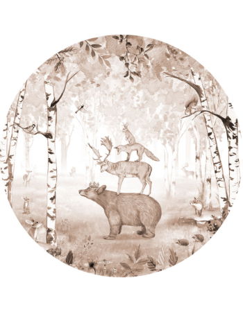 Bear King Ταπετσαρια Τοιχου Καφε Στρογγυλη Διαφορα Μεγεθη
