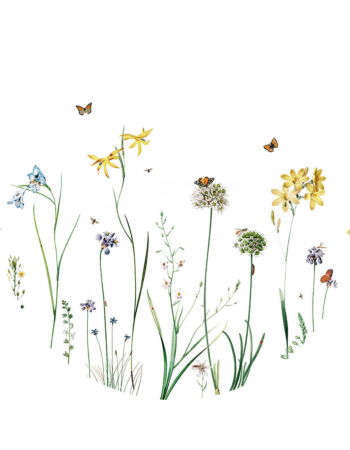 Butterfly Garden Ταπετσαρια Τοιχου Λευκο Στρογγυλη Διαφορα Μεγεθη 