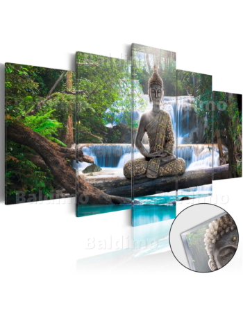 Πινακας Σε Ακρυλικο Γυαλι - Buddha And Waterfall 100x50cm