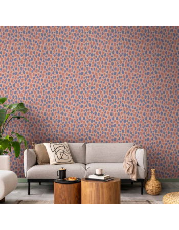 Ταπετσαρια - Giraffe Pattern - Colorful Animal Pattern In Blue-pink Spots
