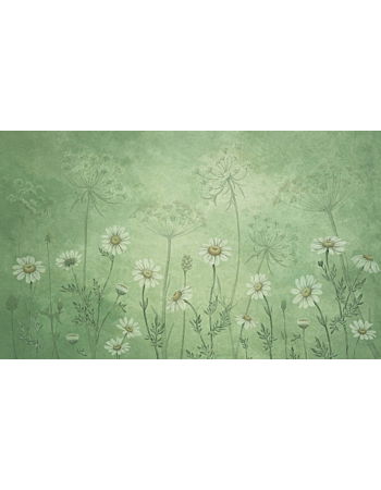 Dazzling Daisies Ταπετσαρια Τοιχου Πρασινο