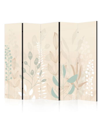 Διαχωριστικο Δωματιου - Morning In The Meadow - Various Pastel Plants On A Beige Background Ηχοαπορροφητικο 225x172cm