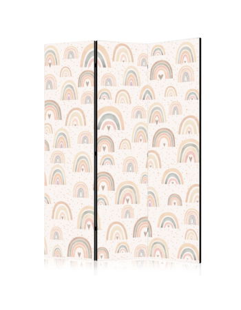 Διαχωριστικο Δωματιου - Spring - Pastel Rainbows On A Rainy Day With Hearts Ηχοαπορροφητικο 135x172cm