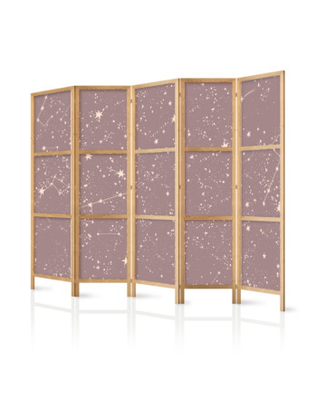 Ιαπωνικο Διαχωριστικο Δωματιου - Night Sky - Artistic Constellations And Stars In Pastel Shades 225x172cm