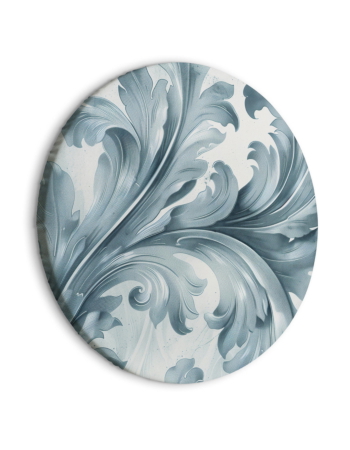 Στρογγυλος Πινακας - Stone Baroque Ornaments In Light Shades Of Gray-blue 40x40cm