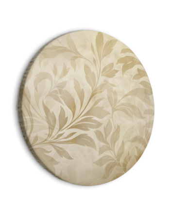 Στρογγυλος Πινακας - Botanical Motif With Leaves And Vines In Sand Colors 40x40cm