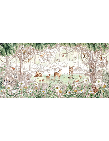 Forest Friends Spring Ταπετσαρια Τοιχου Μπεζ