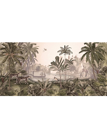 Leopard Landscape Ταπετσαρια Τοιχου Μπεζ