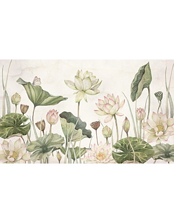 Lovely Water Lillies Ταπετσαρια Τοιχου Εκρου