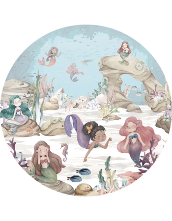 Mermaid Miracles Ταπετσαρια Τοιχου Ανοιχτο Μοβ Στρογγυλη Διαφορα Μεγεθη