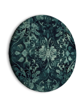 Στρογγυλος Πινακας - Oriental Pattern Carpet: Emerald Ornaments And Worn Patterns 40x40cm
