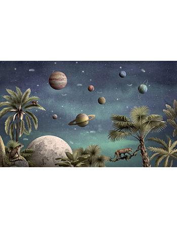 Pretty Planets Ταπετσαρια Τοιχου Σκουρο Μπλε