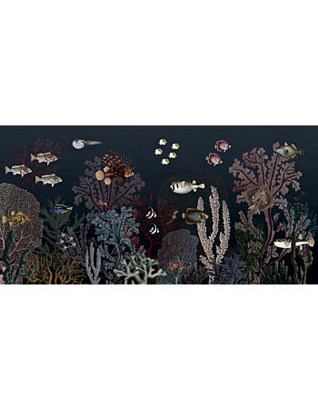 Roaring Reef Ταπετσαρια Τοιχου Σκουρο Μπλε