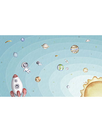 Space Joy Ταπετσαρια Τοιχου Γαλαζιο