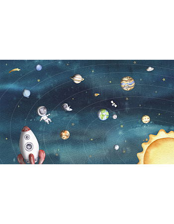 Space Joy Ταπετσαρια Τοιχου Σκουρο Μπλε