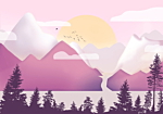 Φωτοταπετσαρια - Landscape At Sunset - Third Variant Αδιαβροχη 350x245cm