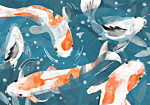 Φωτοταπετσαρια - Koi Fishes - Second Variant Αδιαβροχη 150x105cm