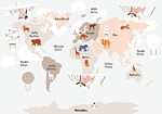 Φωτοταπετσαρια - World Map In Beige Tones For Children's Room Αδιαβροχη 300x210cm