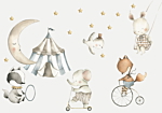 Φωτοταπετσαρια - Animals For Children (watercolour) Αδιαβροχη 300x210cm