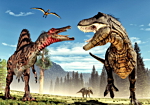 Φωτοταπετσαρια - Fighting Dinosaurs Αδιαβροχη 150x105cm