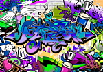 Φωτοταπετσαρια - Graffiti: Violet Theme Αδιαβροχη 100x70cm