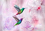 Φωτοταπετσαρια - Colourful Hummingbirds (purple) Αδιαβροχη 400x280cm