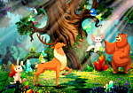Φωτοταπετσαρια - Bear And Friends Αδιαβροχη 100x70cm