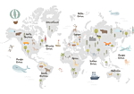 Φωτοταπετσαρια - Minimalist Map For Children's Room Αδιαβροχη 350x256cm