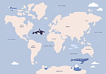 Φωτοταπετσαρια - Pastel Planet - Animals And Underwater Plants On A Map Αδιαβροχη 450x315cm
