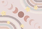 Φωτοταπετσαρια - Phases Of The Moon Among Stars And Rainbows Αδιαβροχη 450x315cm