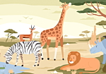 Φωτοταπετσαρια - Animals From Jungle Vector Illustration Αδιαβροχη 300x210cm