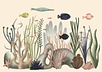 Φωτοταπετσαρια - Underwater World - Fish And Corals In Pastel Colours Αδιαβροχη 350x245cm
