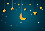 Φωτοταπετσαρια - Skyline - Turquoise Night Sky Landscape With Stars For Children Αδιαβροχη 200x140cm