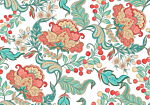 Φωτοταπετσαρια - Ethnic Vegetation - Plant Motif With Ornaments In Coloured Flowers Αδιαβροχη 300x210cm