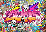 Φωτοταπετσαρια - Street Art - Abstract Urban Colour Graffiti Mural With Lettering Αδιαβροχη 100x70cm