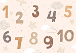 Φωτοταπετσαρια - Numbers Among Snowflakes Αδιαβροχη 450x315cm
