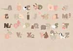 Φωτοταπετσαρια - A Beige Alphabet Αδιαβροχη 350x245cm