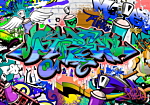 Φωτοταπετσαρια - Graffiti: Blue Theme Αδιαβροχη 400x280cm