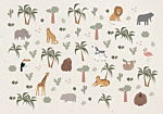 Φωτοταπετσαρια - African Composition - Animals For The Children's Room On A Paper Background Αδιαβροχη 200x140cm