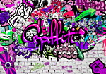 Φωτοταπετσαρια - Purple Graffiti Αδιαβροχη 450x315cm