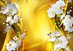 Φωτοταπετσαρια - Orchid In Gold Αδιαβροχη 450x315cm