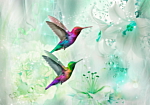 Φωτοταπετσαρια - Colourful Hummingbirds (green) Αδιαβροχη 450x315cm