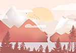 Φωτοταπετσαρια - Landscape At Sunset - First Variant Αδιαβροχη 200x140cm
