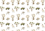 Φωτοταπετσαρια - Africa For Toddler - Animals On Savannah In Watercolour Technique Αδιαβροχη 400x280cm