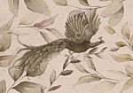 Φωτοταπετσαρια - Bird Among The Leaves - Floral Motif With A Flying Peacock In Cool Tones Αδιαβροχη 350x245cm