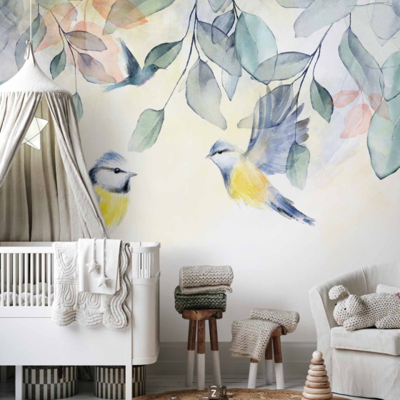 Φωτοταπετσαρια - Colorful Titmouse Αδιαβροχη 200x140cm